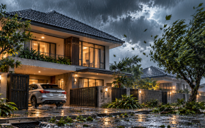 Stormy Modern House at Dusk